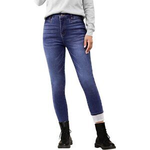 Fleece Lined Skinny Jeans Women High Waist Thermal Denim Pants Winter